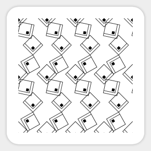 Black & white geometric abstraction, squares Sticker